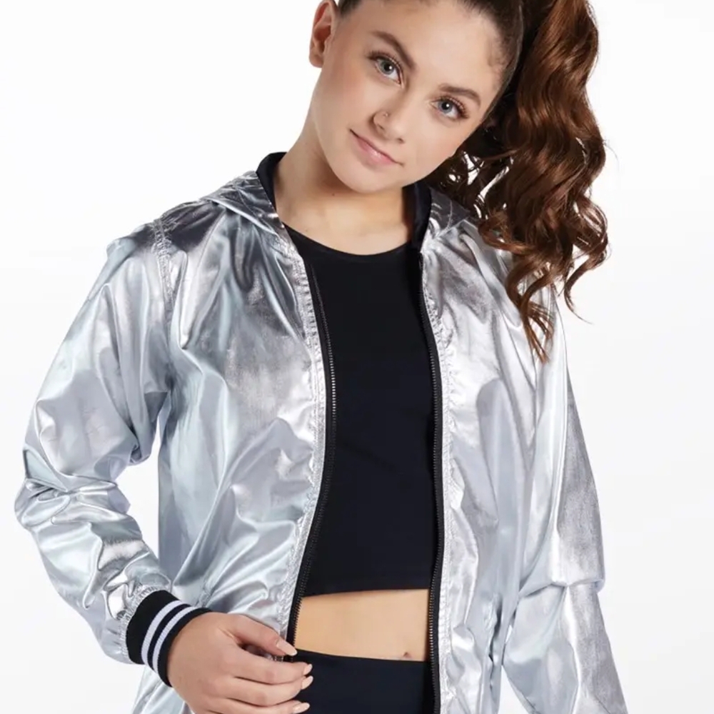 Balera Silver Raincoat with Hood and Reflective Finish